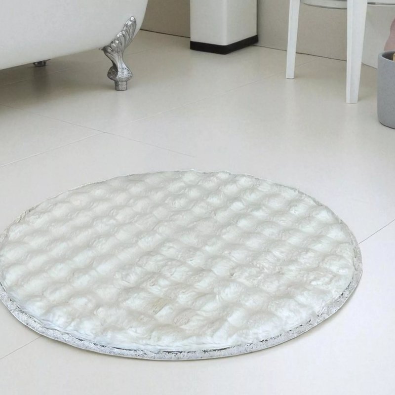 Okrugla Prostirka za kupatilo fi 100cm Bela boja