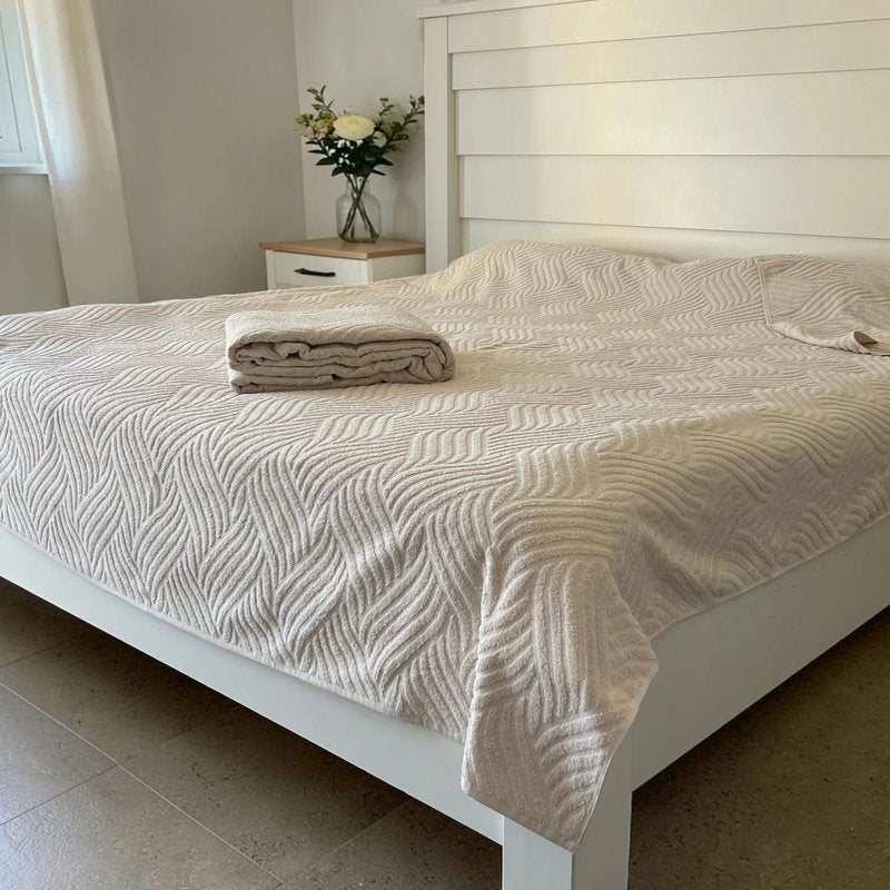 Letnji frotirni prekrivač – Sara – 200x240cm Bež boja