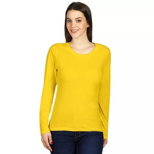 MISS, ženska pamučna majica dugih rukava, žuta