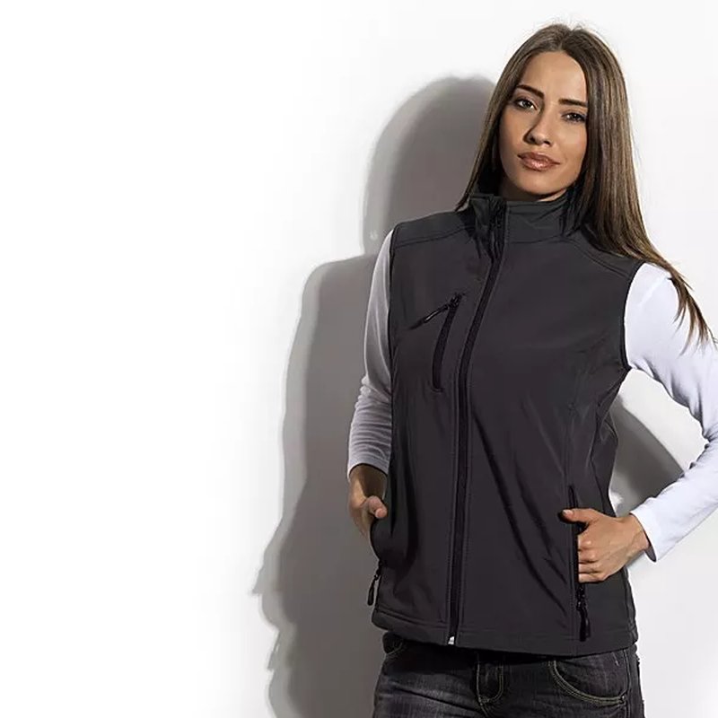 FEEDBACK WOMEN, ženski softshell prsluk, tamno sivi