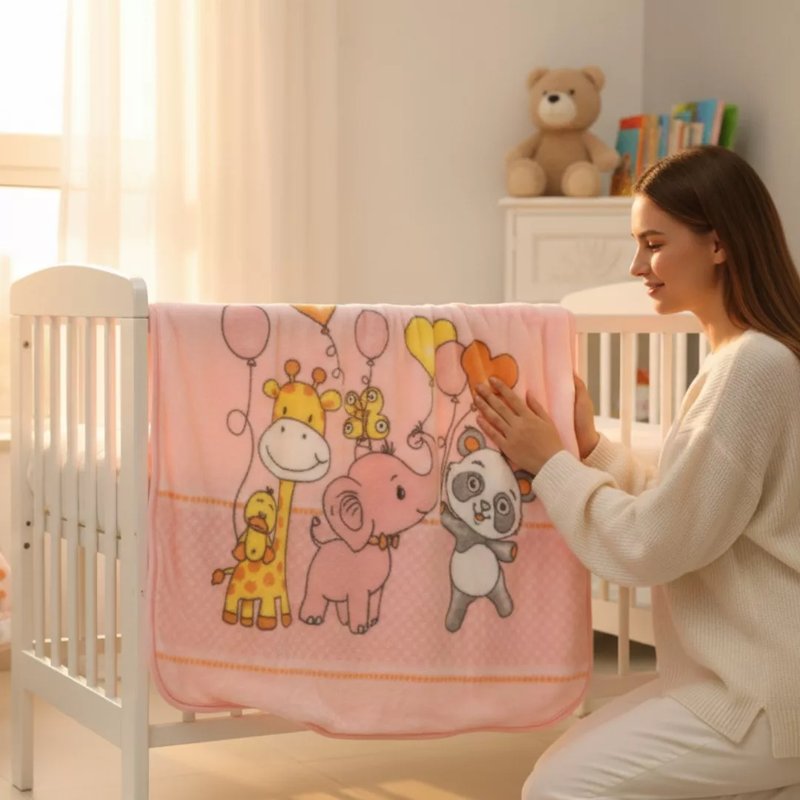 Bebi ćebe Jungle -100x120cm Pink color
