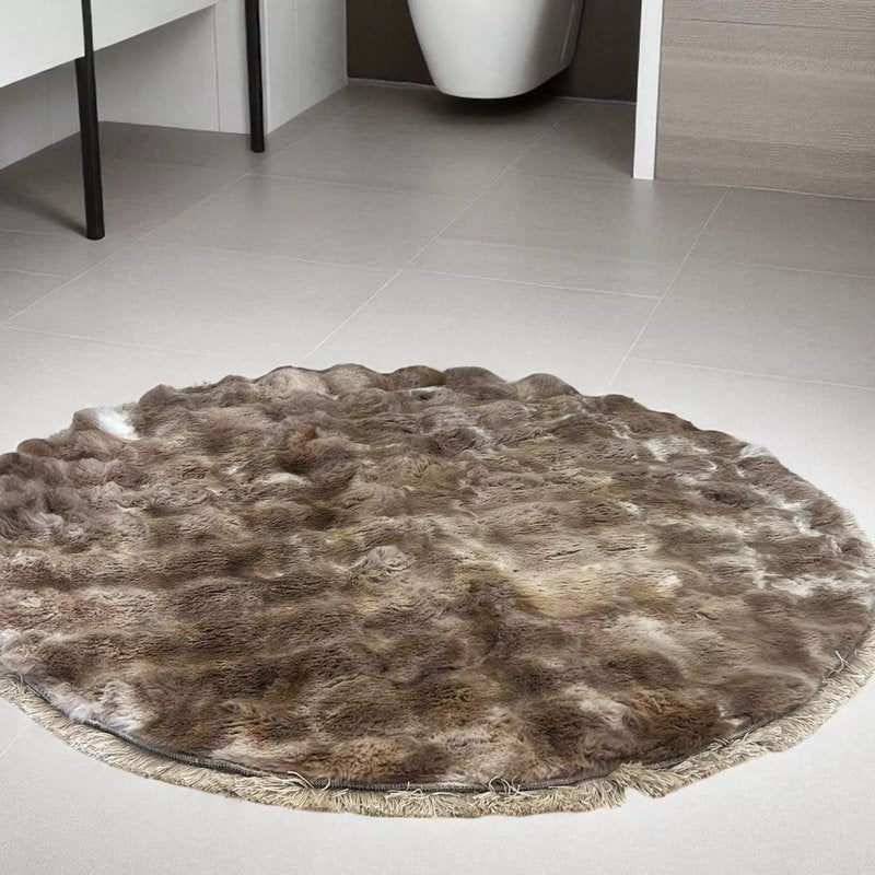 Okrugla Prostirka za kupatilo fi 100cm Braon boja