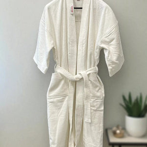 Bade mantil Pliš 4XL veličina Bela boja -Kimono Y-2