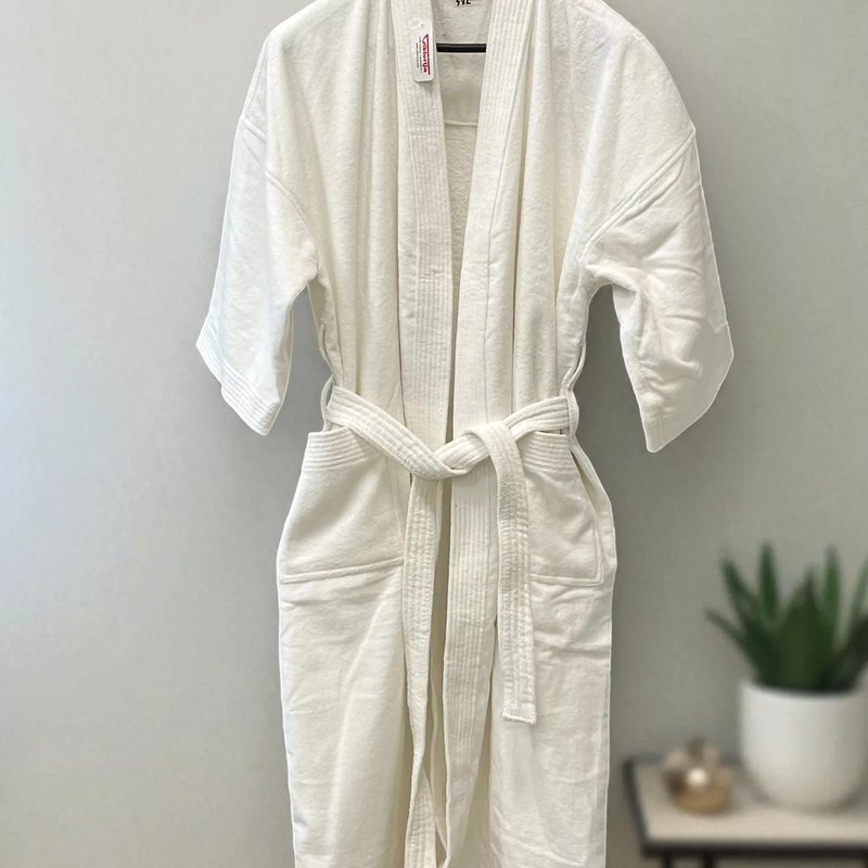 Bade mantil Pliš 4XL veličina Bela boja -Kimono Y-2