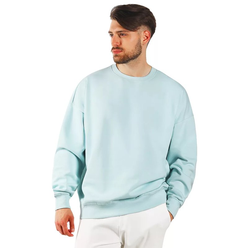 BIG, unisex široka dukserica od organskog pamuka, 300 g/m2, svetlo plava