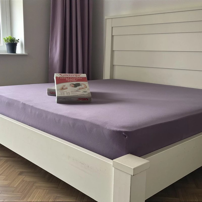 Čaršav Pamuk – Lastiš 160×200/25cm Purple color