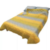 Komplet Štep francuski ležaj Mikrofiber  Plavo/Zuti