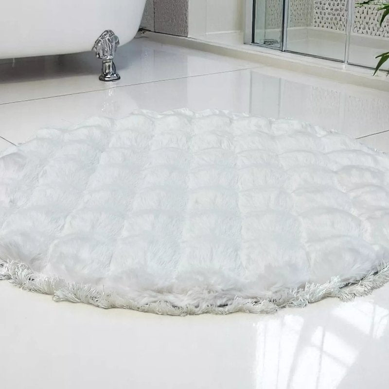 Okrugla prostirka za kupatilo sa resicama – fi 80 cm A5