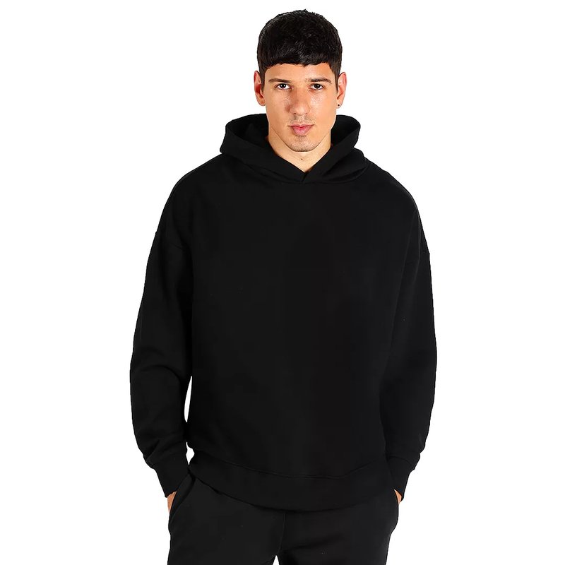 BIG HOODY, široka dukserica sa kapuljačom od organskog pamuka, 300 g/m2, crna