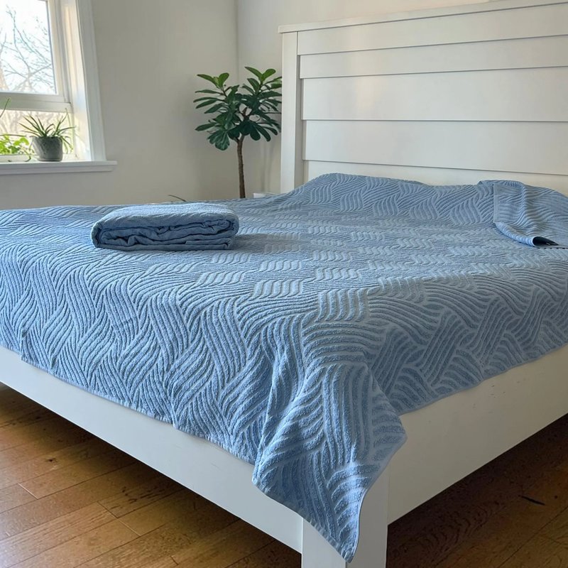 Letnji frotirni prekrivač – Sara – 200x200cm Plava boja