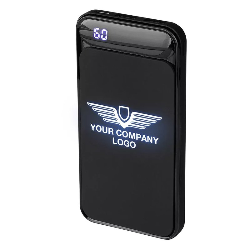 LIGHT W, pomoćna baterija, 10000 mah, bežično punjenje, crna