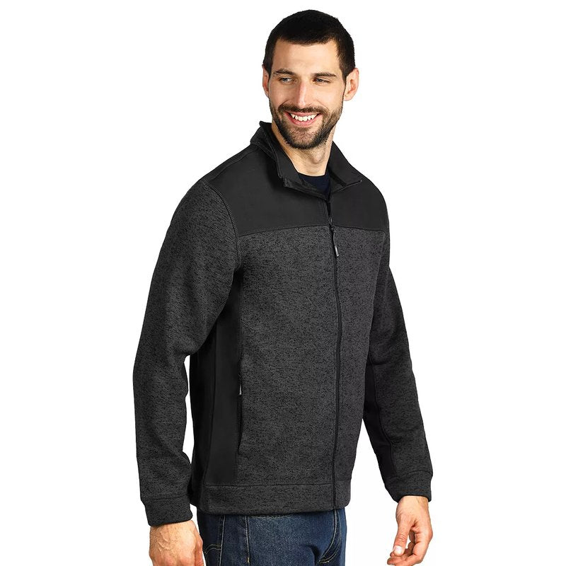JUPITER, melirana jakna sa softshell delovima, crna