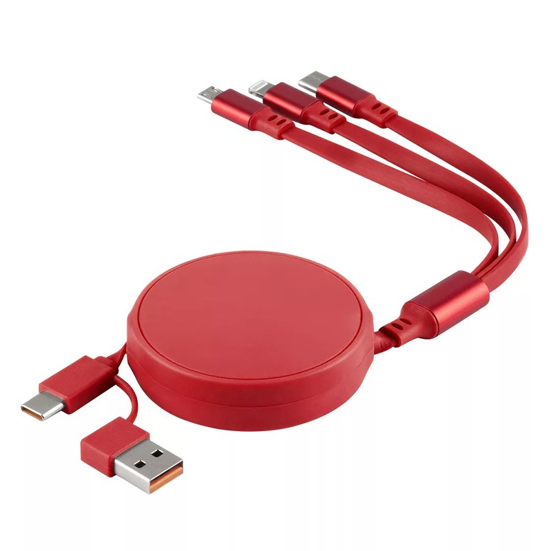 ONES 6IN1, usb type-c kabl za punjenje i prenos podataka, 6 u 1, 60w, crveni