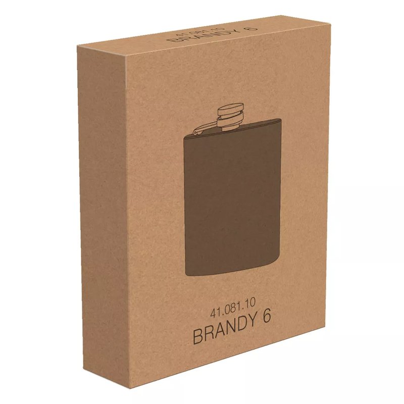 BRANDY 6, metalna pljoska, 170 ml, crna