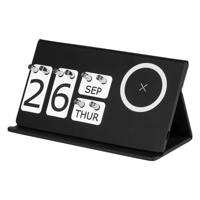 INTEGRAL, večiti stoni kalendar i bežični punjač, 15w, sa magnetom, crni