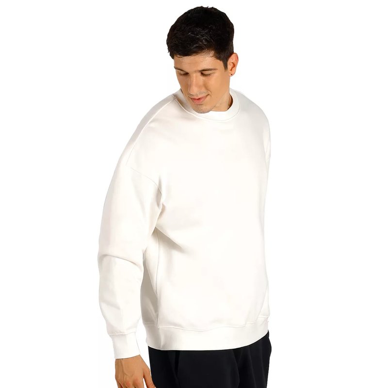 BIG, unisex široka dukserica od organskog pamuka, 300 g/m2, krem-bela