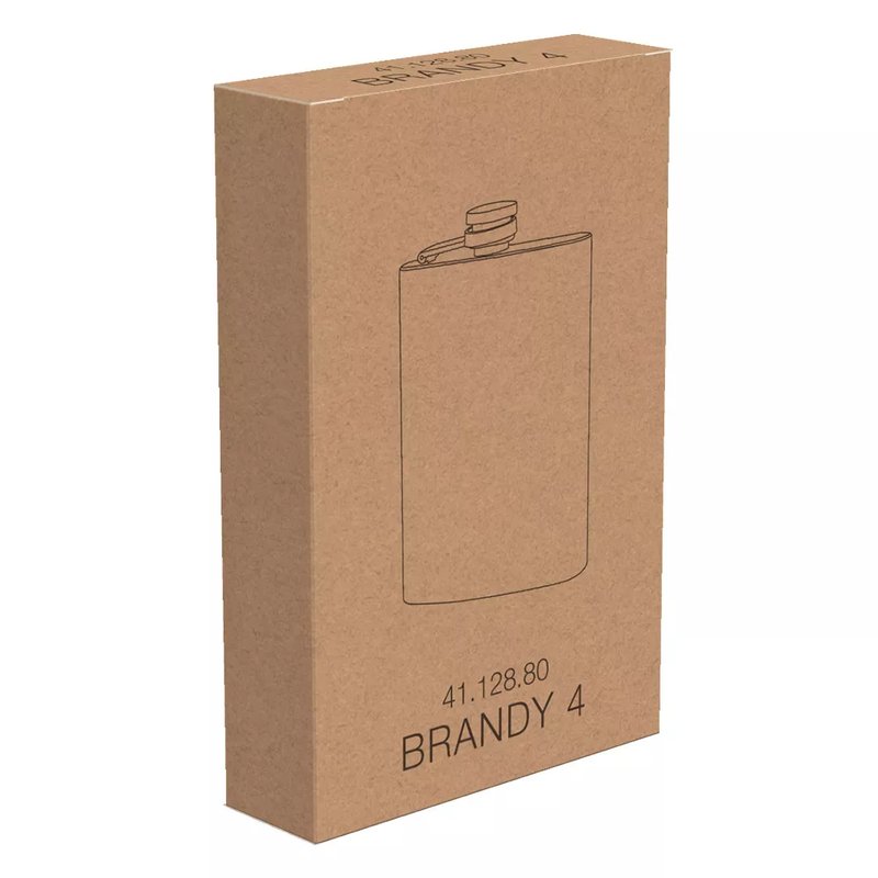 BRANDY 4, metalna pljoska, 115 ml, srebrna