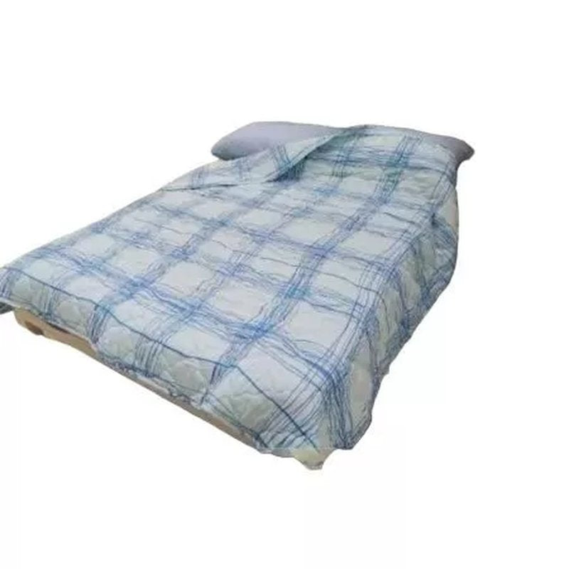 Komplet Štep francuski ležaj Mikrofiber Plavi