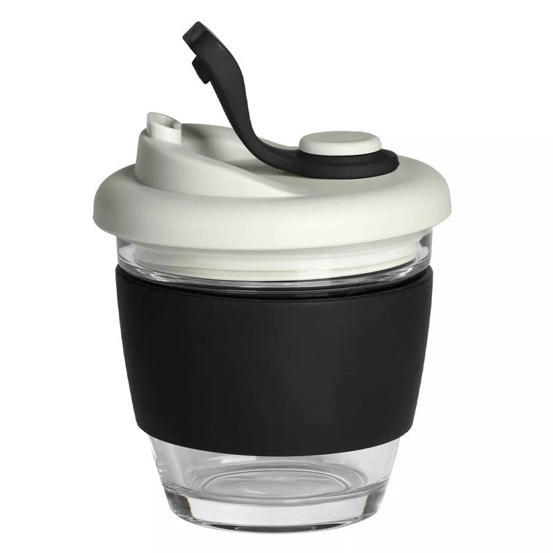 GUSTO, čaša sa silikonskim držačem, 250 ml, crna