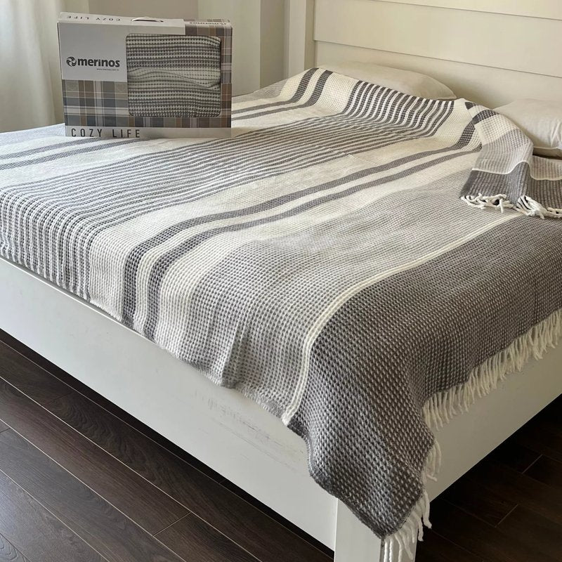 Ćebe Cozy Viktorija 180x220cm Dezen – Selay Bej – Akril/Pamuk
