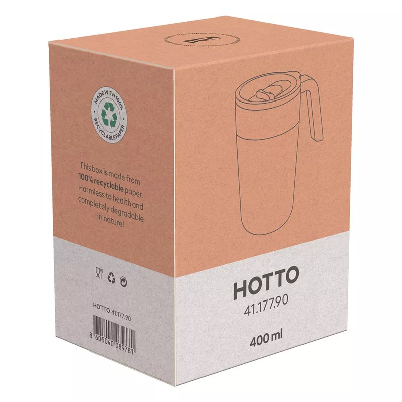 HOTTO, čaša za poneti, 400 ml, bela