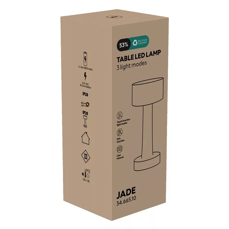 JADE, led stona lampa, crna