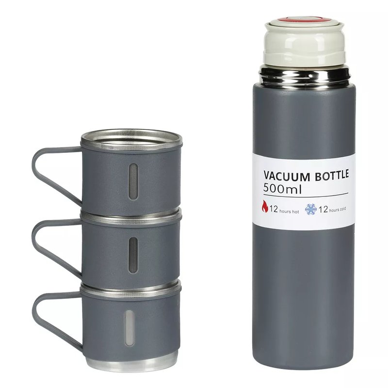 ALFREDO, set termos sa šoljama, 3/1, 500 ml, sivi