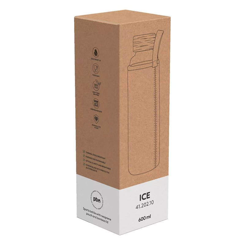 ICE, sportska boca sa neopren navlakom, 600 ml, crna