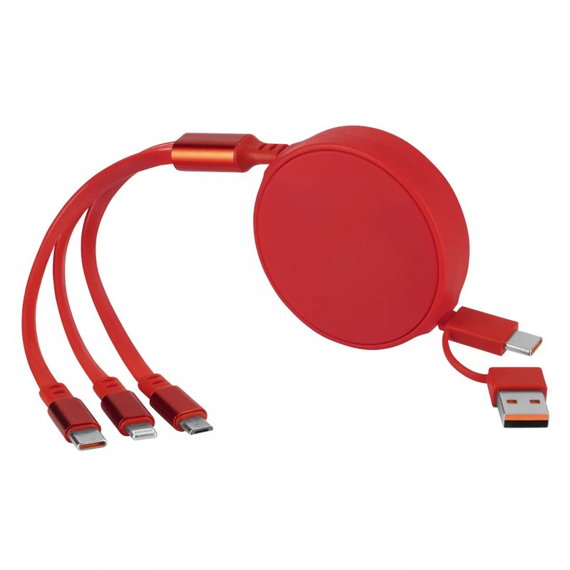 ONES 6IN1, usb type-c kabl za punjenje i prenos podataka, 6 u 1, 60w, crveni