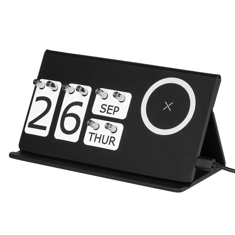 INTEGRAL, večiti stoni kalendar i bežični punjač, 15w, sa magnetom, crni