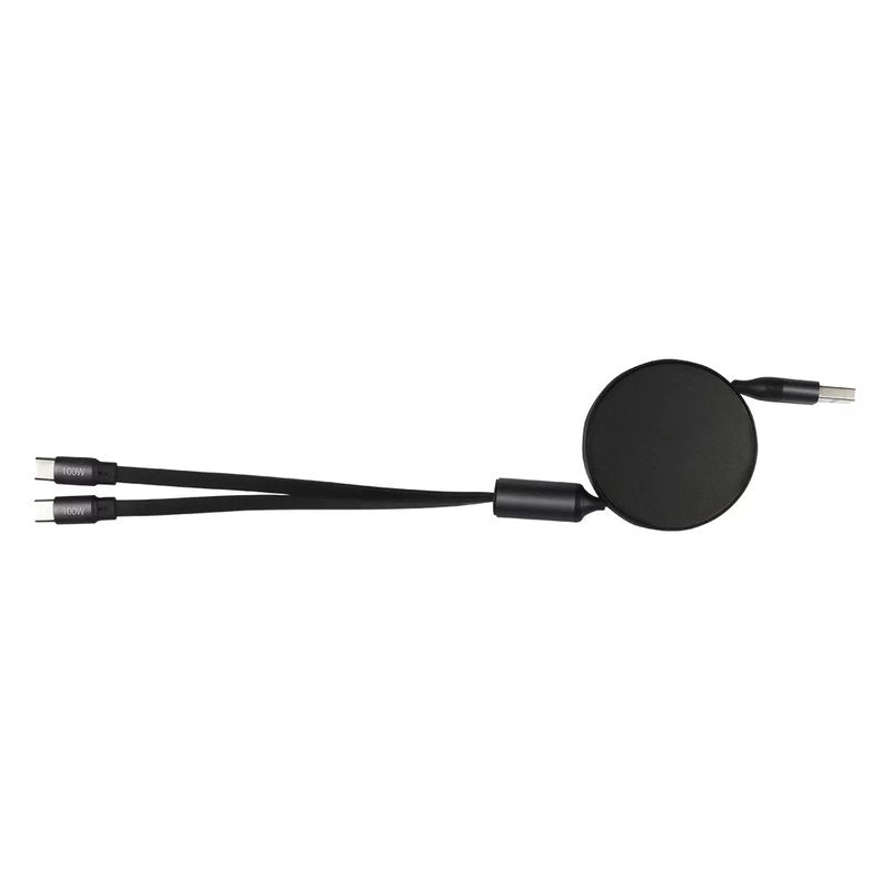 MAX 2IN1, usb type-c kabl za punjenje i prenos podataka, 2 u 1, 100w, crni