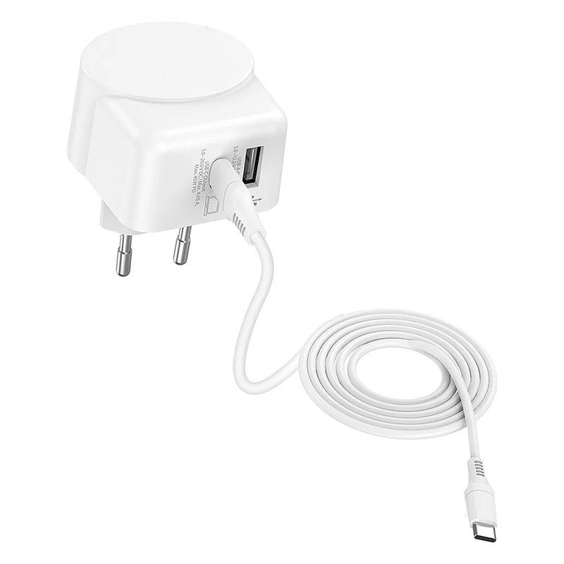 EU USB CHARGER AC 45PD, zidni punjač 45w, beli