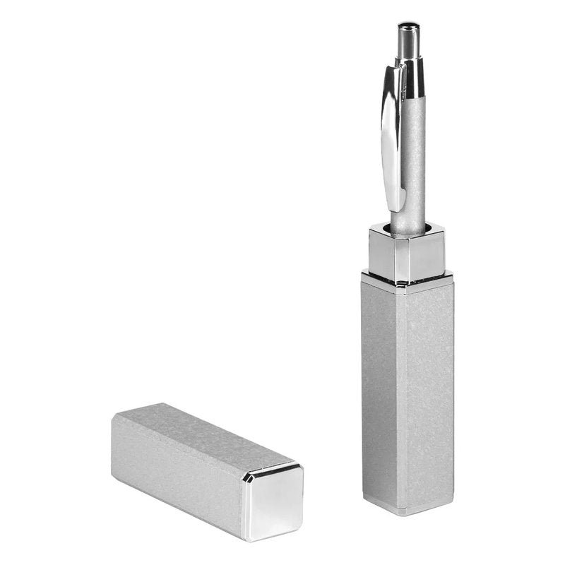 MARBLE, metalna hemijska olovka u metalnoj poklon tubi, srebrna
