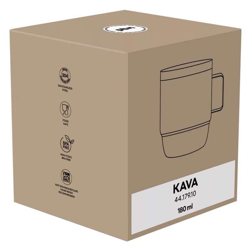 KAVA, termos šolja, 180 ml, crna