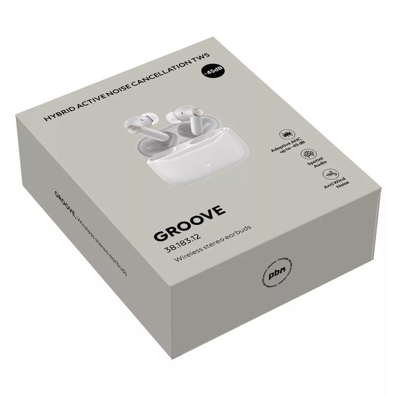 GROOVE, bežične stereo slušalice, sive
