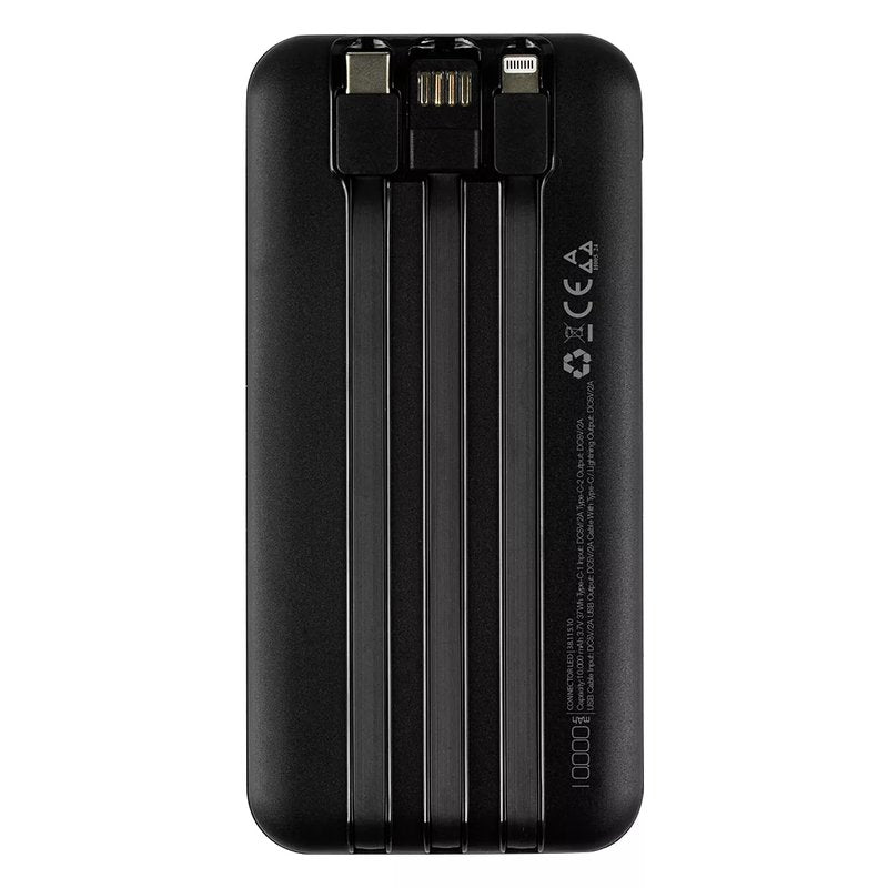 CONNECTOR LED, pomoćna baterija, 10.000 mah, crna