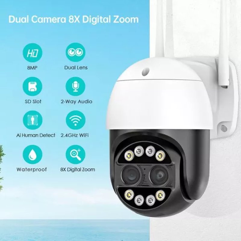 Bežična IP WiFi Kamera –  2 sočiva –  8x zoom