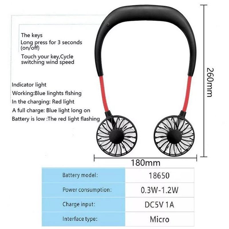 Nosivi sportski ventilator za oko vrata