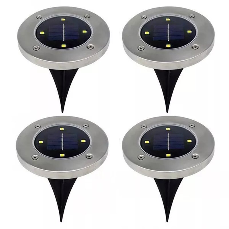 Ubodne Solarne Disk Svetiljke (set od 4) – 4 Led dioda