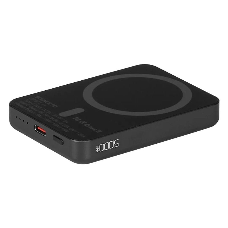 BOUNCE PD, pomoćna baterija sa magnetom, 5.000 mah, bežično punjenje, 15w, tamno siva
