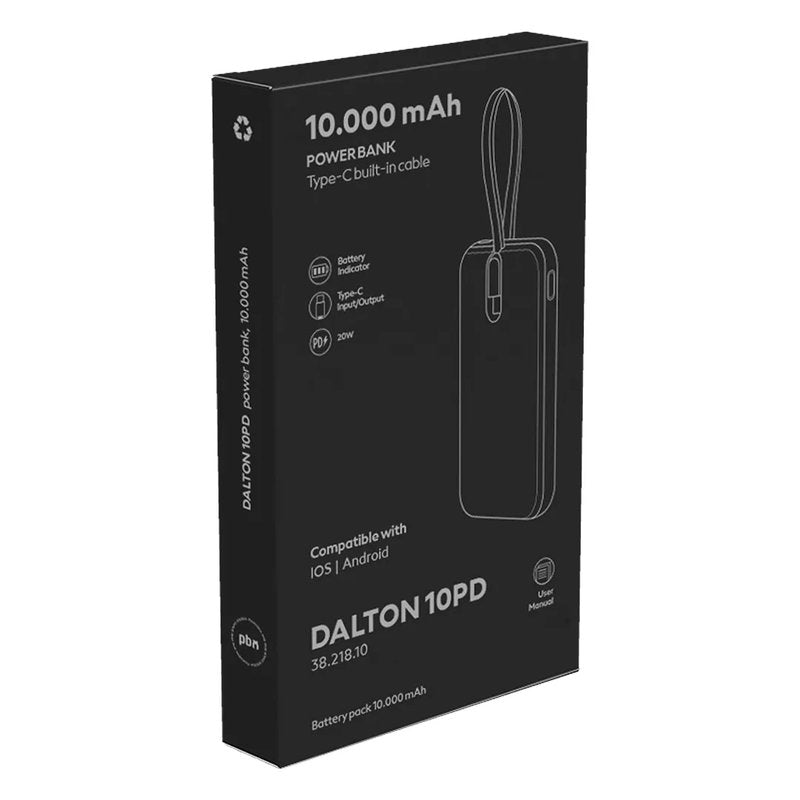 DALTON 10PD, pomoćna baterija, 10.000 mah, bela
